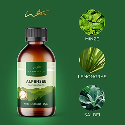 Saunaaufguss – Sauna Aufgussmittel mit natürlichen ätherischen Ölen – Saunaöl – Saunaduft – Minze – Lemongras – Salbei (Alpensee – 100 ml) - 2