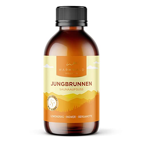 Saunaaufguss - Sauna Aufgussmittel mit natürlichen ätherischen Ölen - Saunaöl - Saunaduft - Lemongras-Ingwer-Bergamotte (Jungbrunnen - 100 ml)