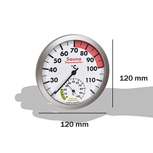 TFA Dostmann Analoges Sauna-Thermo-Hygrometer, hitzebeständige Materialien, Temperatur, Luftfeuchtigkeit, L 120 x B 37 x H 120 mm - 2
