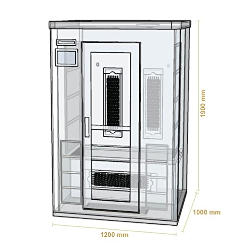 Artsauna Infrarotkabine Oslo – Triplex-Heizsystem Infrarotsauna – 2 Personen – LED-Farblicht, Digitale Steuerung – Hemlock-Holz - 2