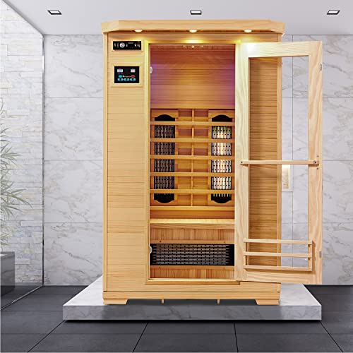 Artsauna Infrarotkabine Oslo – Triplex-Heizsystem Infrarotsauna – 2 Personen – LED-Farblicht, Digitale Steuerung – Hemlock-Holz - 3