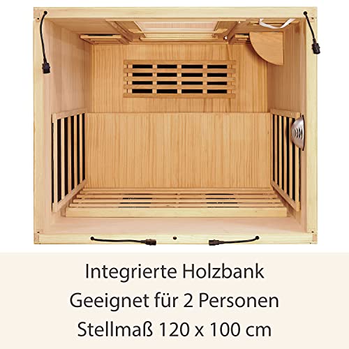 Artsauna Infrarotkabine Oslo – Triplex-Heizsystem Infrarotsauna – 2 Personen – LED-Farblicht, Digitale Steuerung – Hemlock-Holz - 5