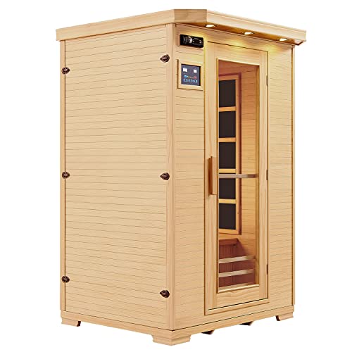 Artsauna Infrarotkabine Oslo – Triplex-Heizsystem Infrarotsauna – 2 Personen – LED-Farblicht, Digitale Steuerung – Hemlock-Holz - 8