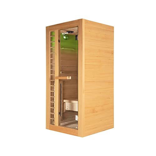 Home Deluxe – Infrarotkabine Redsun S Deluxe – Vollspektrumstrahler und Karbon-Flächenstrahler, Holz: Hemlocktanne, Maße: 90 x 90 x 190 cm | Infrarotsauna für 1 Person, Infrarot, Kabine - 2