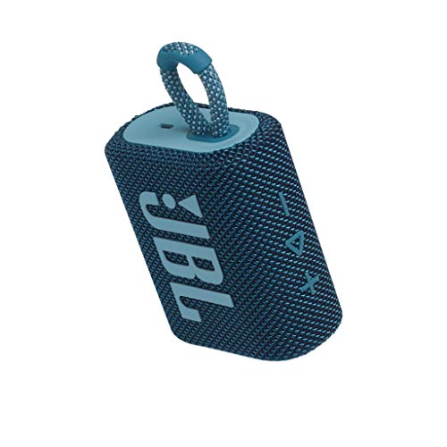 JBL GO 3 kleine Bluetooth Box in Blau – Wasserfester, tragbarer Lautsprecher für unterwegs – Bis zu 5h Wiedergabezeit mit nur einer Akkuladung - 3