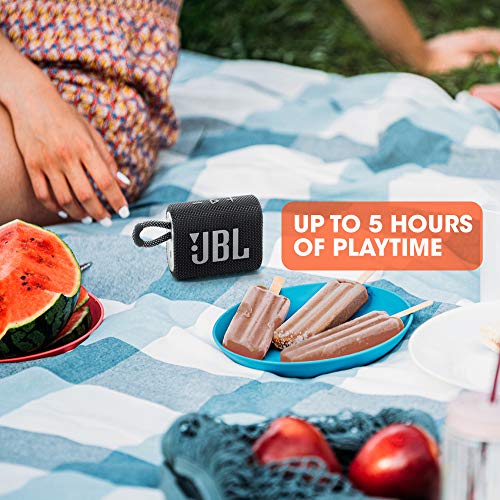 JBL GO 3 kleine Bluetooth Box in Blau – Wasserfester, tragbarer Lautsprecher für unterwegs – Bis zu 5h Wiedergabezeit mit nur einer Akkuladung - 4