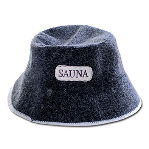 GMMH® Saunahut ‚Sauna‘ (1507), Grau, Saunamütze Saunakappe Filzkappe Filzhut aus 100% - 2