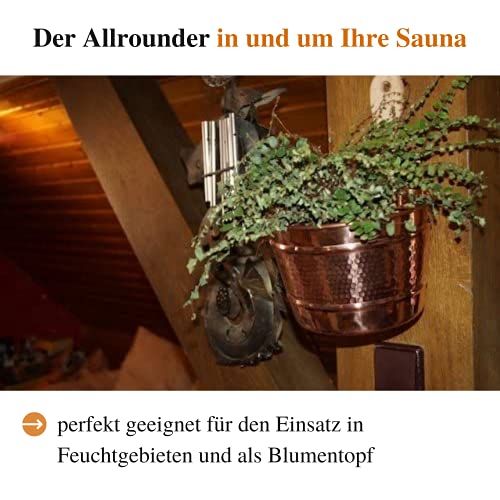 ‚CopperGarden®‘ kupferner Saunaeimer, handgearbeitet mit Schöpfkelle – Schwalleimer aus Kupfer - 6