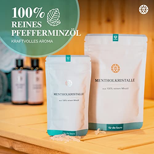 LoWell® 50g Mentholkristalle aus 100% reiner Minze – Ideal als Sauna Aufgussmittel für die Sauna – Wiederverschließbare Beutel – Menthol - 4