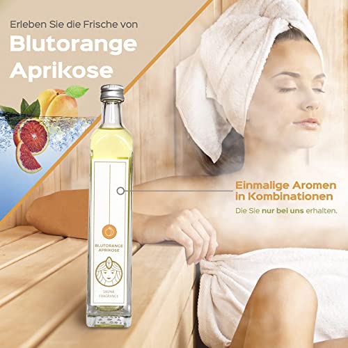 Saunaaufguss Saunation – Blutorange Aprikose – 50% ergiebiger – Sauna Aufgussmittel 1x100ml, natürlicher Saunaaufguss - 4