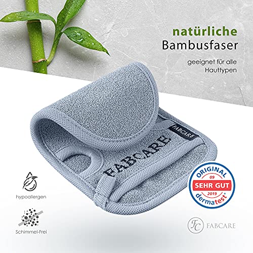 FABCARE Peelinghandschuh – DERMATEST SEHR GUT – 2 Stück – Reinigt Porentief für Körper & Gesicht – Duschschwamm für Peeling & Body Scrub – BONUS 2 Saugnäpfe & Ebook – Massagehandschuh - 5