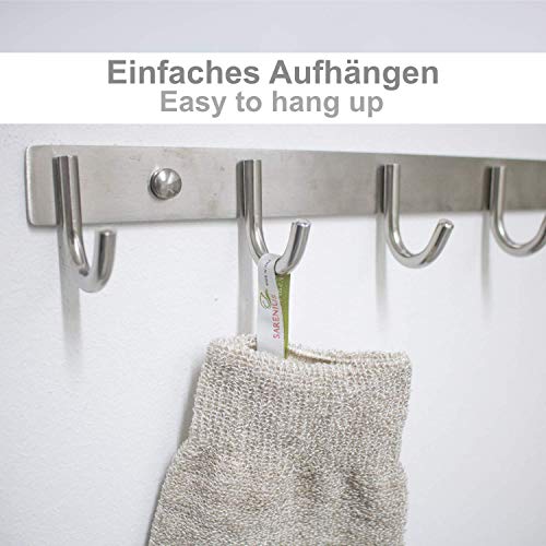 Massagehandschuh – Bio-Qualität – sanfte Reinigung und Peeling mit Massageeffekt. Made in Italy. Aus Bio-Hanf und Leinen. - 6