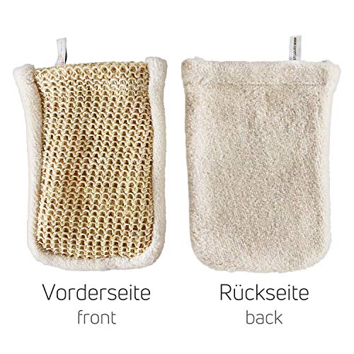 Sisal Massagehandschuh – Bio-Qualität – tiefgehender Peeling-Effekt durch grobe Struktur- Peeling am ganzen Körper - 2