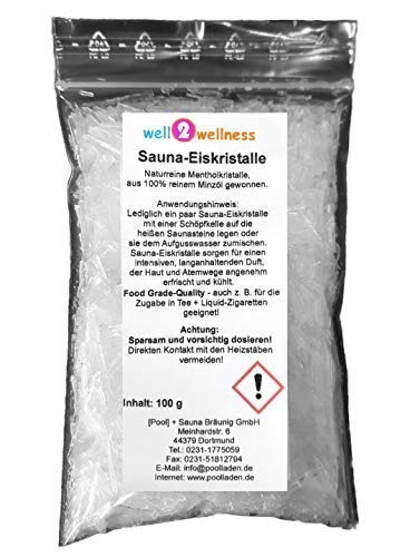 Sauna - Eiskristalle/Menthol - Kristalle im 100g Beutel - aus 100% reinem Minzöl