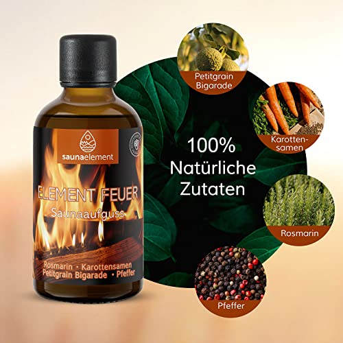 Saunaelement – Saunaaufguss mit 100% Bio-Öle. Feueraufguss Rosmarin 100ml - 2