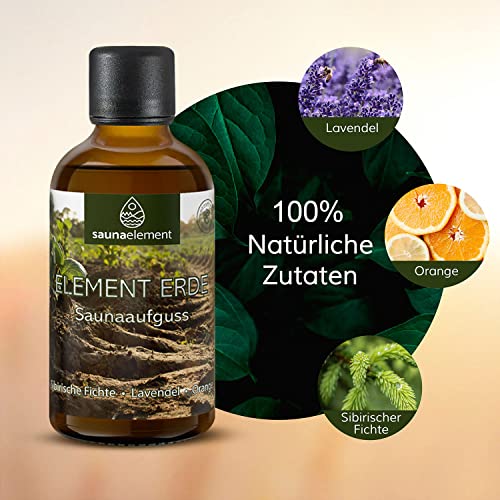 Saunaelement – Saunaaufguss mit 100% Bio-Öle. Erdaufguss Lavendel 100ml - 2