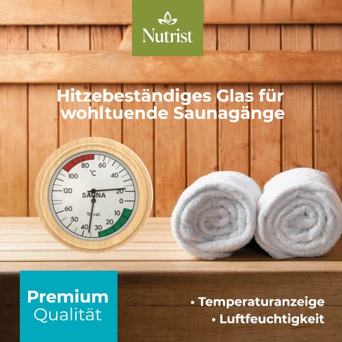 Nutrist® Sauna Thermometer Hygrometer Holz – 2 in 1 Anzeige für die perfekte Temperatur und Luftfeuchtigkeit - 4