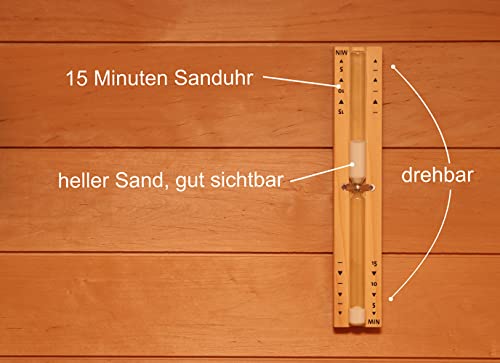 SUNNYDEALS Klassisches Sauna-Zubehörset 5-teilig, Sauna-Set aus naturbelassenem Holz - 5