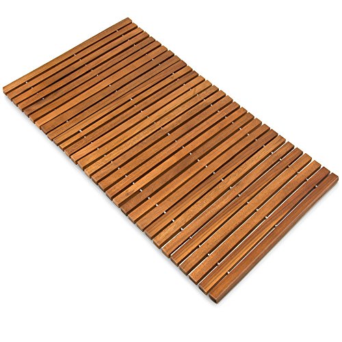 Deuba 2x Badvorleger Badematte Badvorleger Holz 80 x 50 cm FSC®-zertifiziertes Akazienholz Rutschhemmende Gummistopper - 4