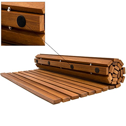 Deuba 2x Badvorleger Badematte Badvorleger Holz 80 x 50 cm FSC®-zertifiziertes Akazienholz Rutschhemmende Gummistopper - 5