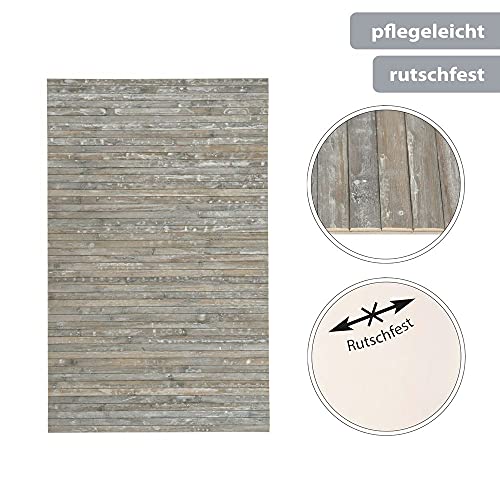 PANA Bambus Badematte • Bambusmatte waschbar • Holz Läufer Badezimmer • 100% Bambus • Größe: 50 x 80 cm • Farbe: Stone Grau - 5