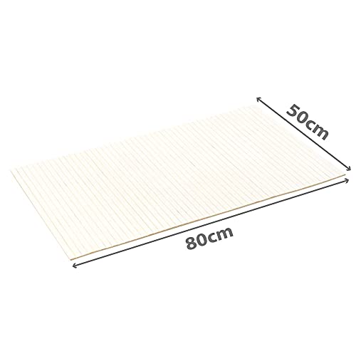 PANA Bambus Badematte • Bambusmatte waschbar • Holz Läufer Badezimmer • 100% Bambus • Größe: 50 x 80 cm • Farbe: Weiß - 2