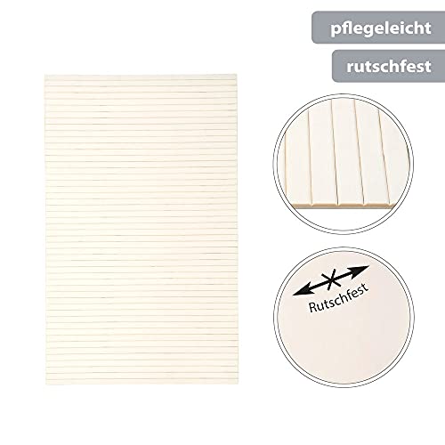 PANA Bambus Badematte • Bambusmatte waschbar • Holz Läufer Badezimmer • 100% Bambus • Größe: 50 x 80 cm • Farbe: Weiß - 5