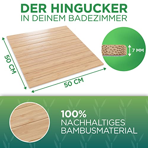 Green’n’Modern Toilettenmatte aus Bambus 50 x 50 cm WC Vorleger aus Holz - 2