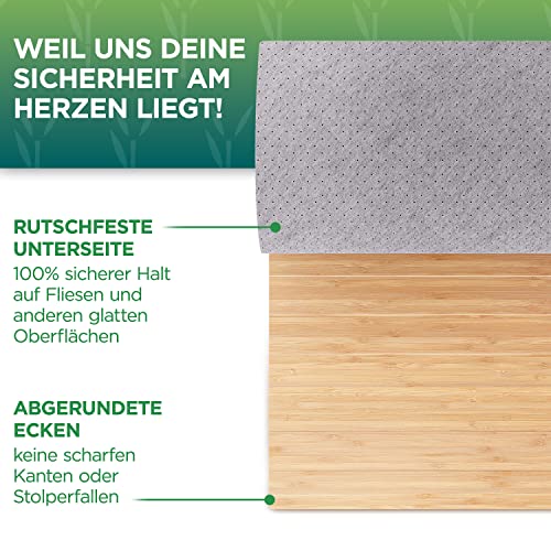 Green’n’Modern Toilettenmatte aus Bambus 50 x 50 cm WC Vorleger aus Holz - 4