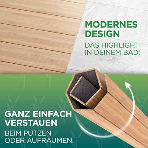 Green’n’Modern Toilettenmatte aus Bambus 50 x 50 cm WC Vorleger aus Holz - 5