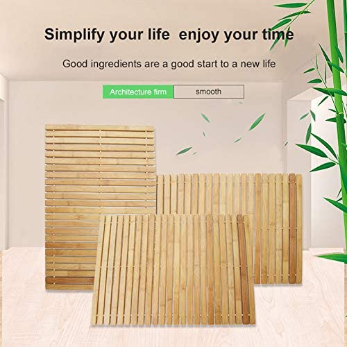 Faltbare Bambus Indoor / Outdoor Rutschfeste Unterseite wasserdicht  Spa Sauna Mat（60*40cm） - 3