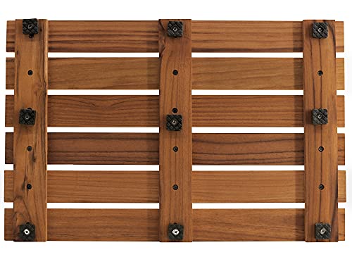 VaeFae Teak Duschmatte rutschfeste Badematte Luxus Spa Matte Holzmatte für Badewanne 33 x 50.8 cm - 5