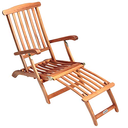 Sonnenliege Queen Mary Akazien Holz Verstellbar Fußsegment klappbar Sonnenstuhl Deckchair Garten Liegestuhl Liege