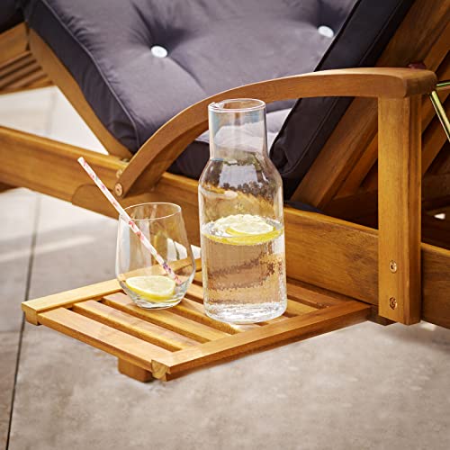 Deuba Sonnenliege Tami Sun 2er Set Akazien Holz verstellbar ausziehbarer Tisch klappbar Gartenliege Holzliege Liege - 3