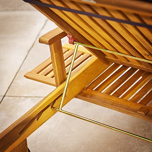 Deuba Sonnenliege Tami Sun 2er Set Akazien Holz verstellbar ausziehbarer Tisch klappbar Gartenliege Holzliege Liege - 4