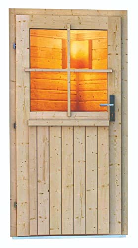 FinnTherm Saunahaus Relax O aus Holz Gartensauna mit 38 mm Wandstärke Sauna Außensauna Pultdach - 4