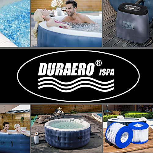 DURAERO Whirlpool aufblasbar SPA, bis 4 Personen, 110 Massagedüsen, Außenwänden aus robustem Material, geeignet für In- & Outdoor, Kabellose Fernbedienung, 180 x 70 cm, Dunkelblau - 3