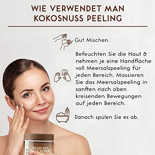 Körperpeeling Salt Body Scrub Peeling Gesicht Peeling Körper Coconut mit Vanilla 500g - 6