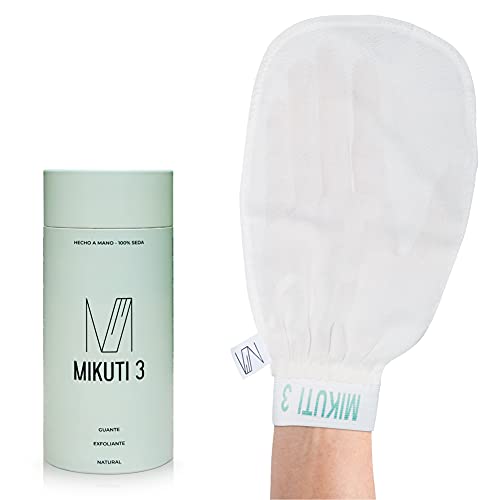 Körperpeeling-Handschuh aus 100% natürlicher Seide - Peeling-Handschuh für Bad und Dusche, beseitigt abgestorbene Zellen, beseitigt Selbstbräuner, reduziert Dehnungsstreifen und Cellulite.