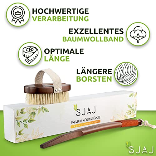 SJAJ Körperbürste – 100% vegane und plastikfreie Rückenbürste. Perfekt geeignet sowohl als Trockenbürste als auch Massagebürste - 2