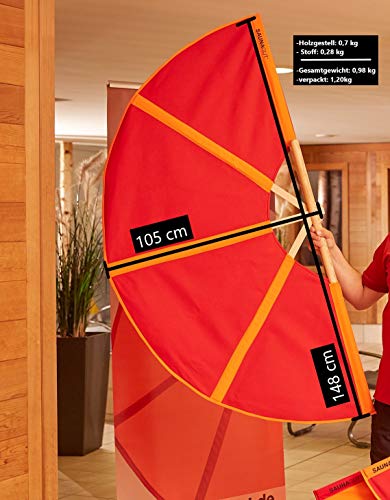 SAUNAGUT® Aufgussfächer PLUS (Rot-Orange) - 2