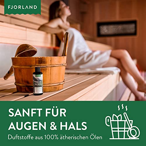 FJORLAND Waldnebel Saunaaufguss BIO mit Fichte, Zirbe, Kiefernadel, Birke 100 ml – Natürlicher Wald Saunaduft mit ätherischen Ölen – Entspannende Sauna Aufgussmittel hochdosiert - 4