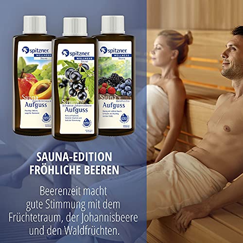 Spitzner Saunaaufguss-Set in Geschenkbox Fröhliche Beeren: Früchtetraum, Schwarze Johannisbeere und Waldfrüchte (3x190ml) - 3