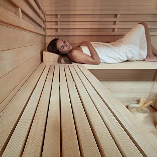 Home Deluxe – Traditionelle Sauna – Skyline XL Big – Maße: 200 x 200 x 210 cm – für 2-6 Personen, Hemlocktanne, inkl. Ofen, Saunazubehör I Dampfsauna Aufgusssauna Finnische Sauna - 5