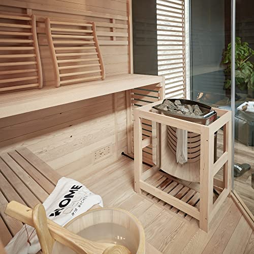 Home Deluxe – Traditionelle Sauna – Skyline XL Big – Maße: 200 x 200 x 210 cm – für 2-6 Personen, Hemlocktanne, inkl. Ofen, Saunazubehör I Dampfsauna Aufgusssauna Finnische Sauna - 6