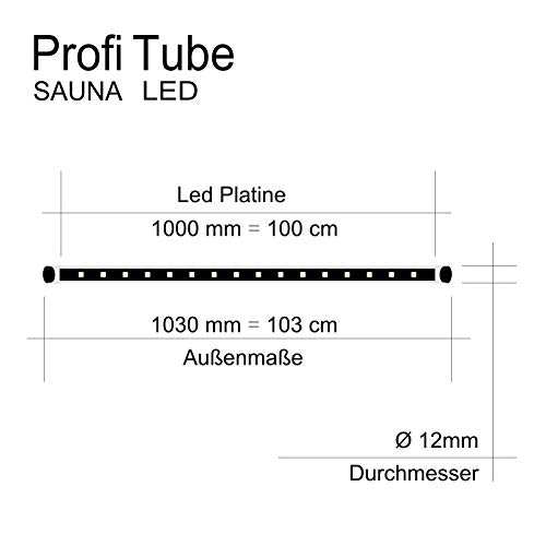 Sauna-Licht Indirekt SLIA, bis 125°C, LED Warm-Weiss 2700K, Wasserfest IP44 (1 x 100cm, nicht dimmbar) - 4