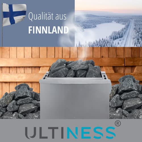 ULTINESS – Saunasteine 20 kg OLIVIN DIABAS finnische Aufgusssteine Dampfsteine für Saunaofen Elektroofen Holzofen Saunazubehör - 4