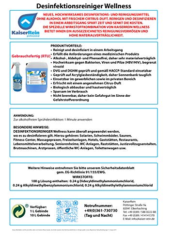 Desinfektionsreiniger Wellness/Spa 10 L Kanister zur Reinigung und Desinfektion besonders für Solarium und Sauna - 9