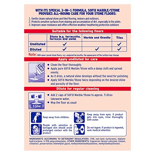 SOFIX Stein, Steinbodenreiniger, 1 l, mit einer schmutzabweisende Glanzschicht, reinigt und schützt Innen und Außen - 2