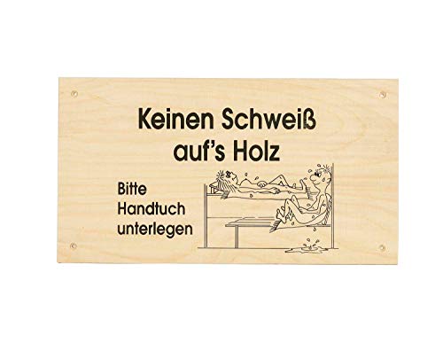 eliga Schild "Keinen Schweiß auf's Holz" 34 x 19 cm